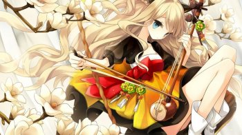 可爱女孩拉二胡动漫图片大全