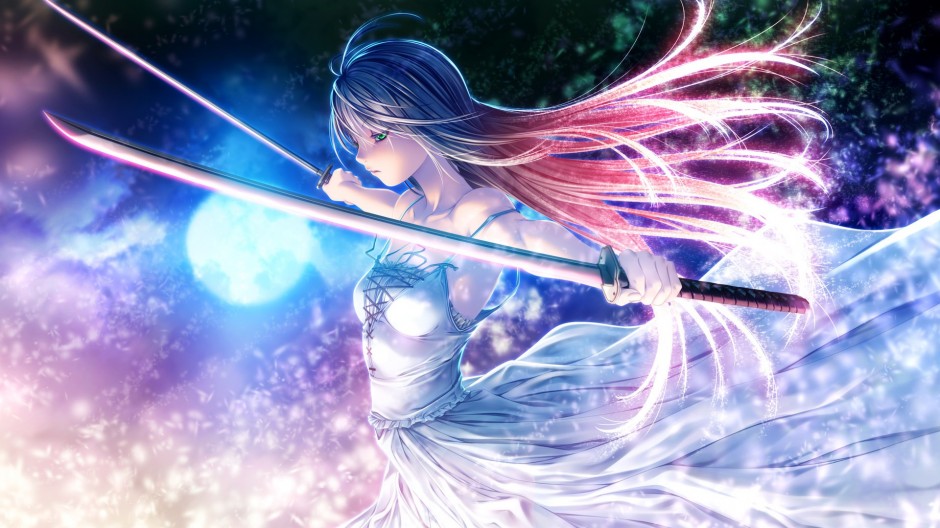 冷酷动漫图片大全女生挥武士刀