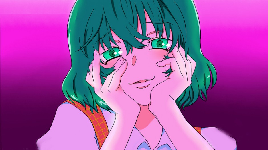 动漫图片女生唯美清纯绿色头发