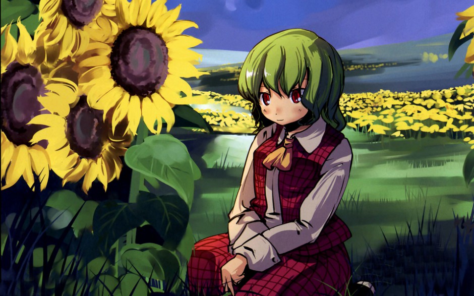 动漫图片女生唯美清纯绿色头发