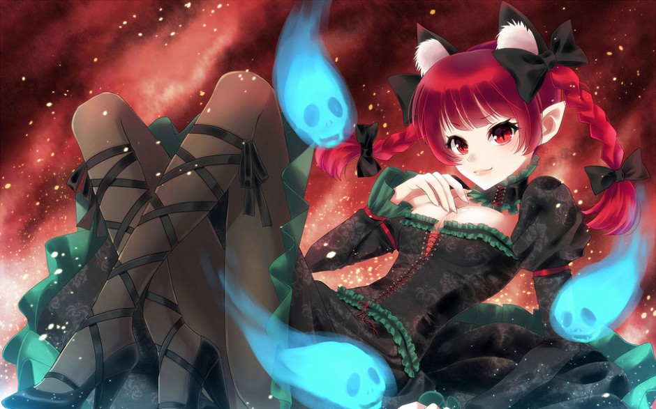 动漫《东方地灵殿》图片女生唯美红色头发