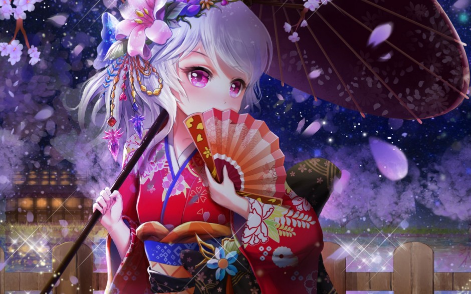 古代可爱性感和服动漫美女图片