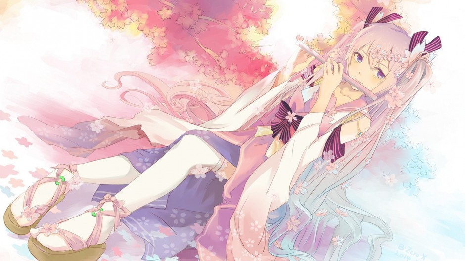 与花共舞的唯美梦幻动漫女孩图片