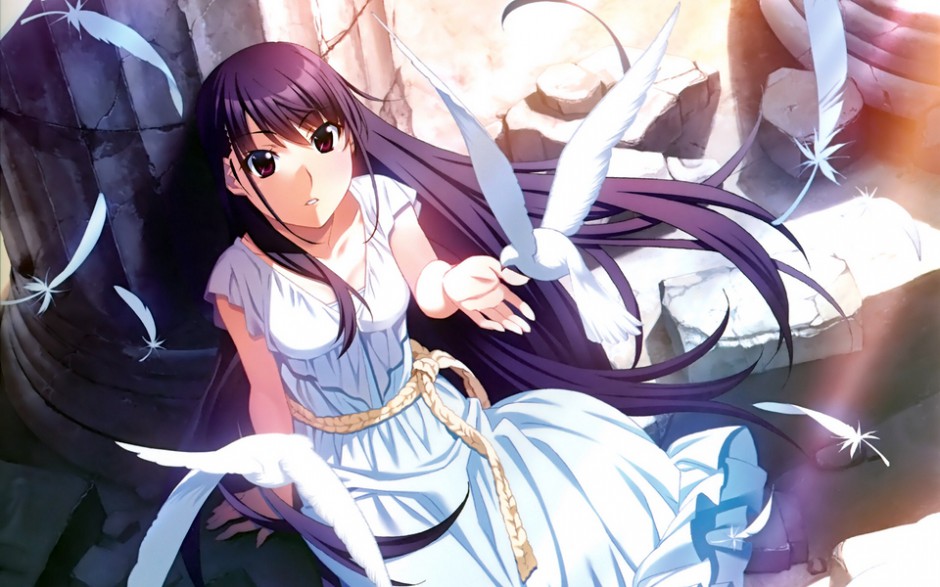 女生短发唯美灰色的果实动漫图片