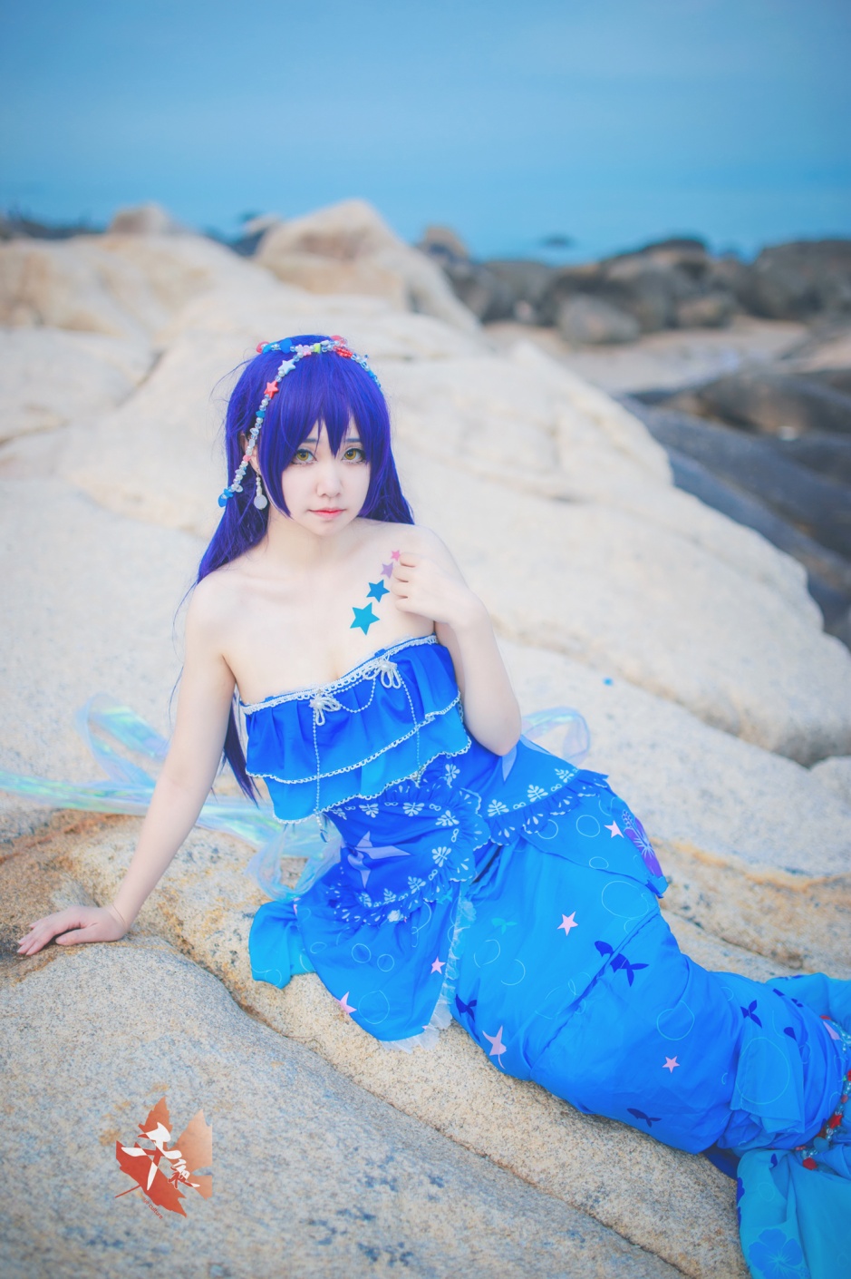 园田海未cosplay美人鱼写真