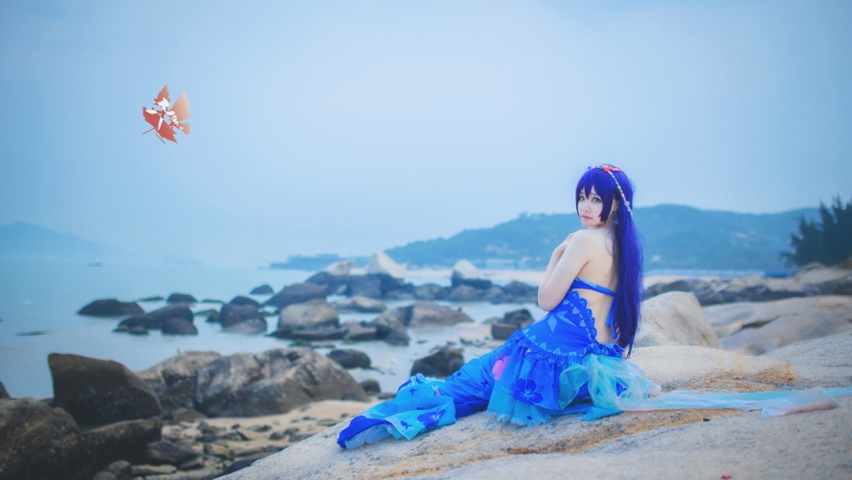 园田海未cosplay美人鱼写真