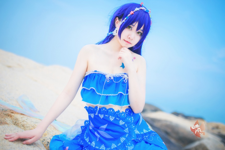 园田海未cosplay美人鱼写真