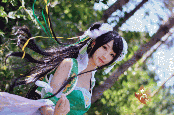 清纯少女玩转诛仙cosplay碧瑶