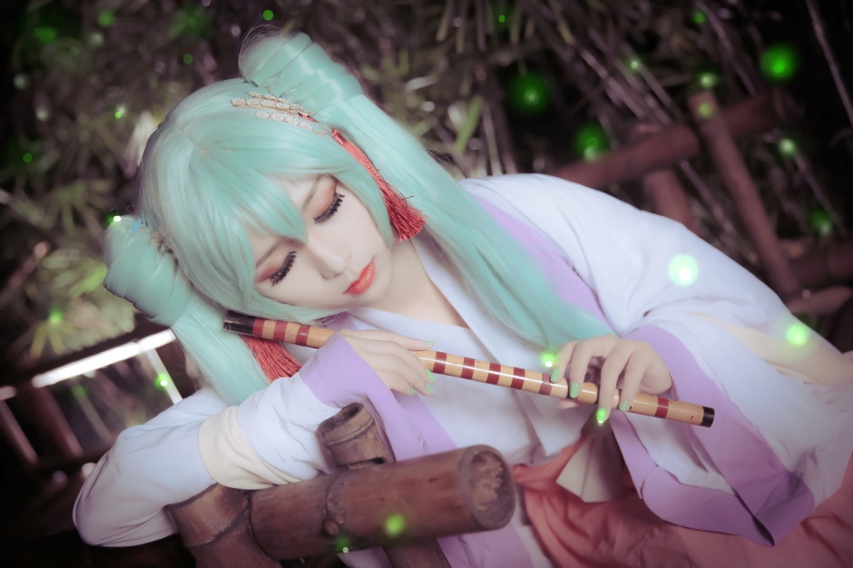 甜美邻家美眉初音未来cos图片