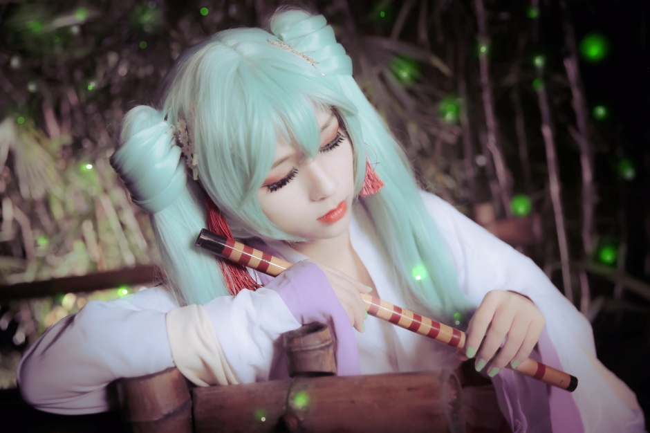 甜美邻家美眉初音未来cos图片