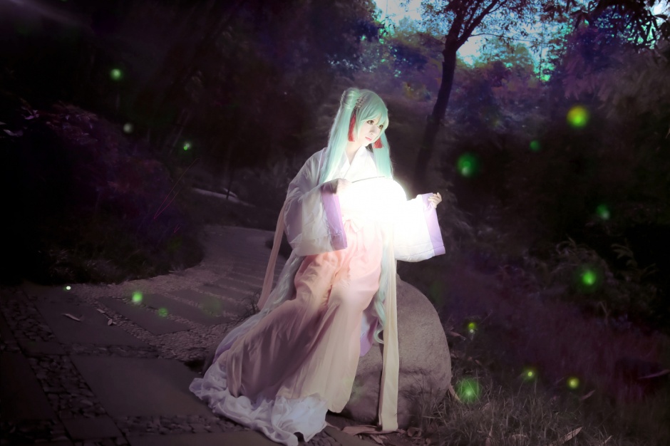 甜美邻家美眉初音未来cos图片