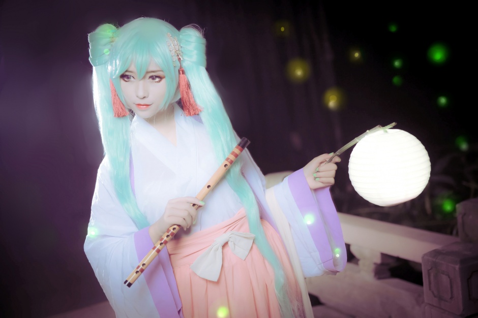 甜美邻家美眉初音未来cos图片