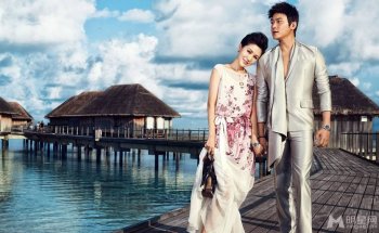 陆毅鲍蕾尽显浪漫甜蜜写真