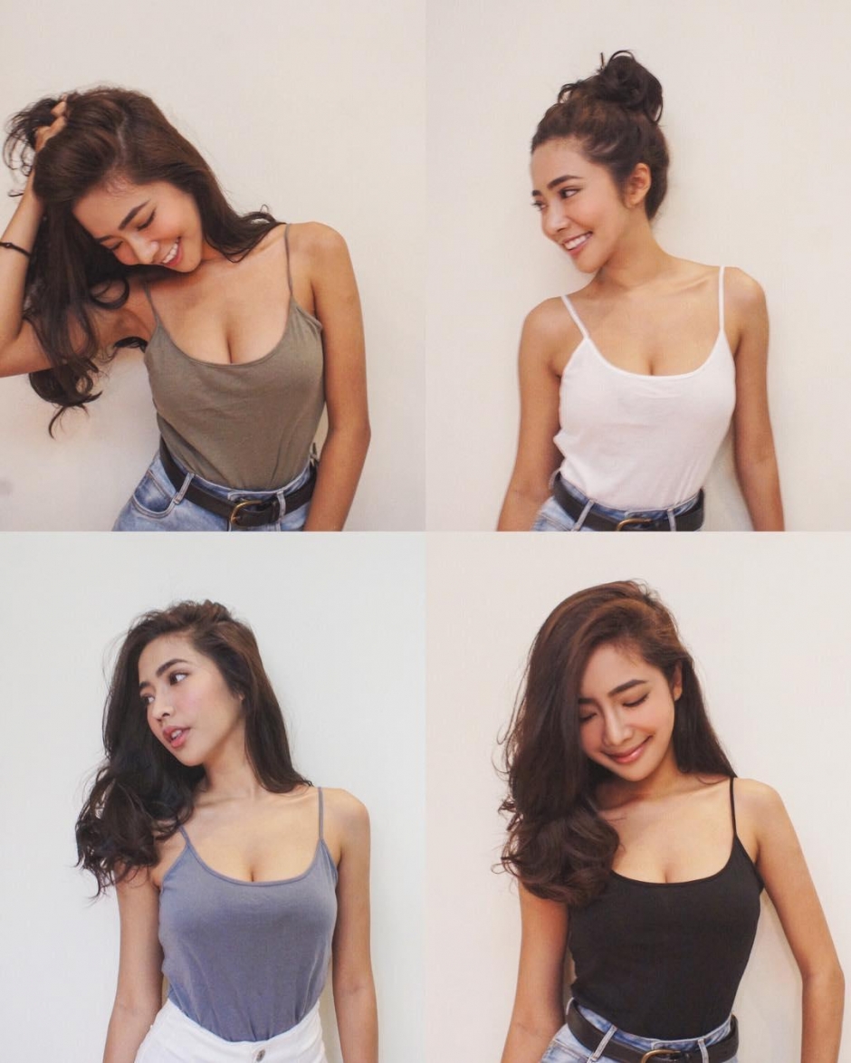 傲人上围丰满混血台妹性感背心诱人私房照