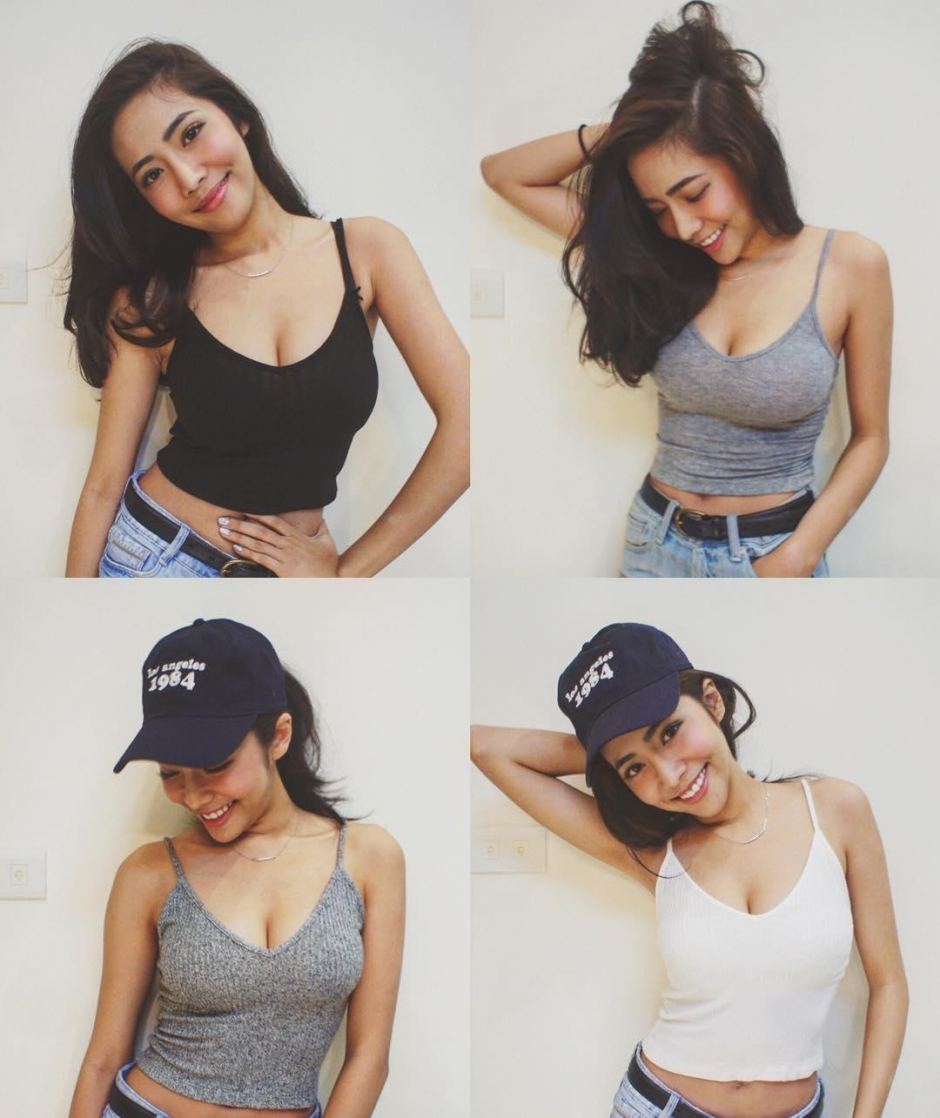 傲人上围丰满混血台妹性感背心诱人私房照