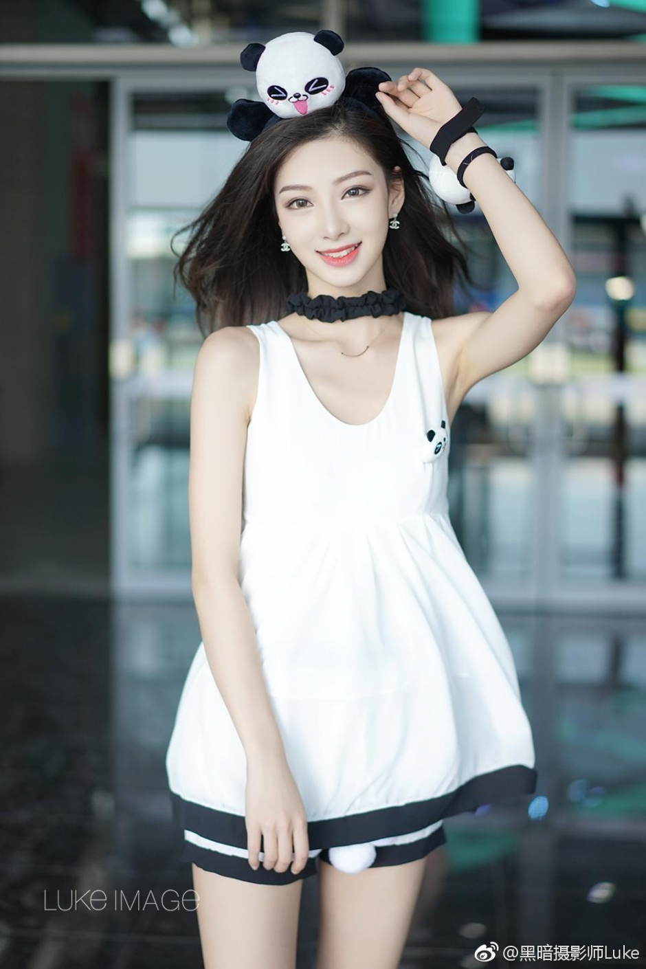 2017ChinaJoy熊猫展台showgirl卖萌啾啾嘴高清图片