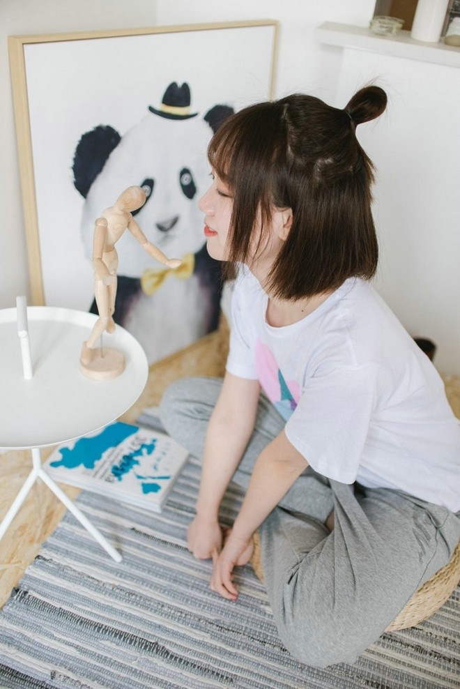 苹果头清纯美女萌妹纸私房可爱俏皮艺术写真