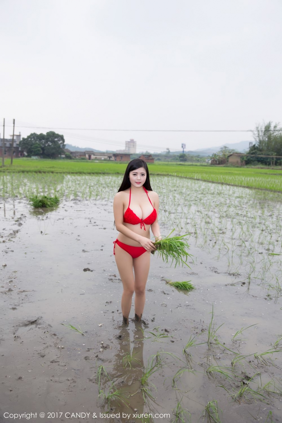 混血美女模特林美惠子比基尼性感写真