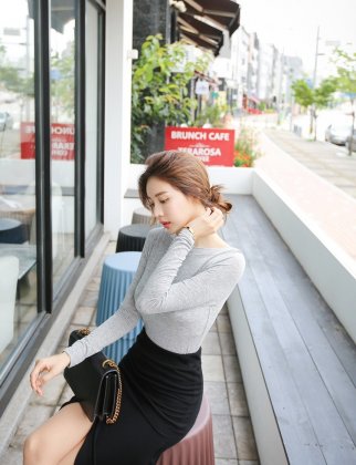 气质不凡时尚美女模特美臀长腿街拍图片