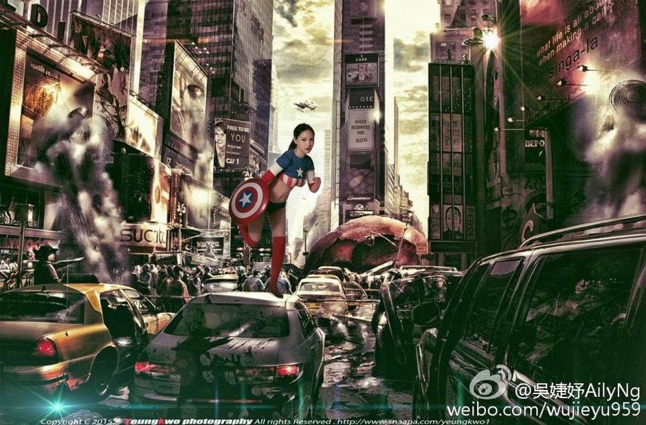 香港模特吴婕妤大胆时尚人体艺术图