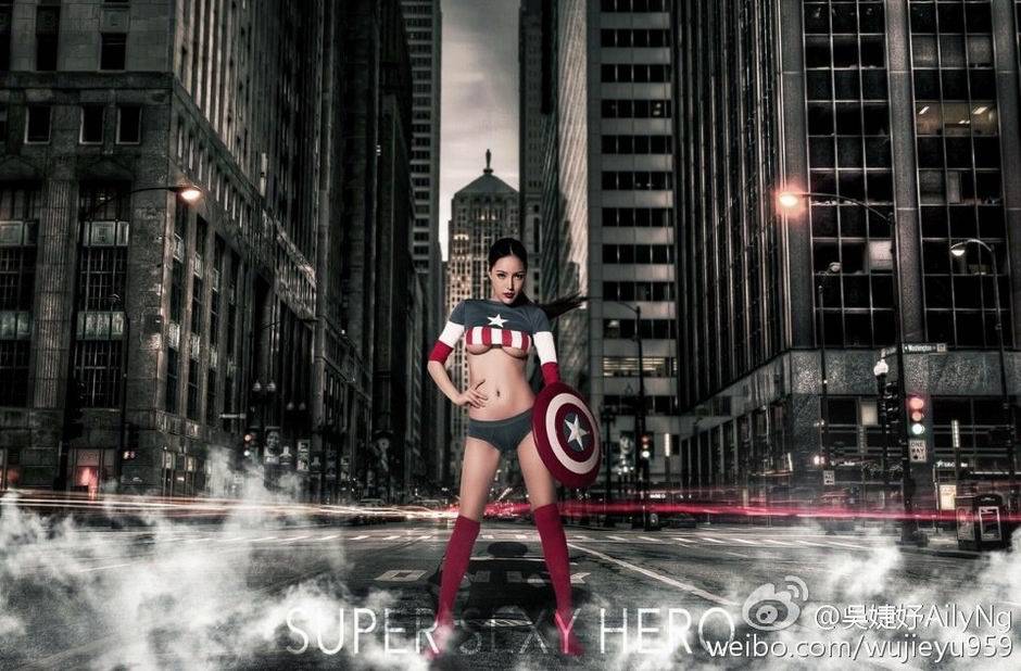 香港模特吴婕妤大胆时尚人体艺术图