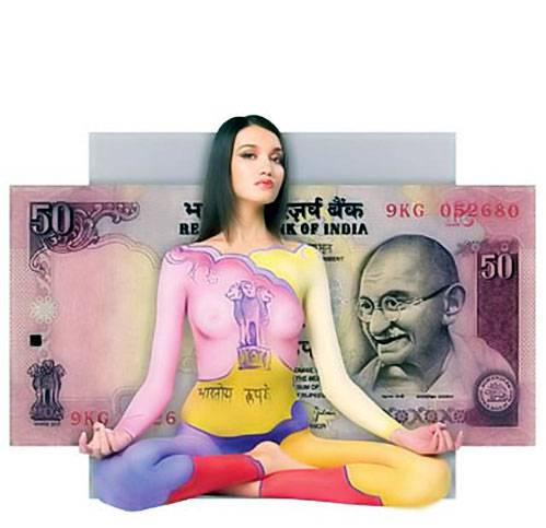 挑战视觉极限 金钱与美女人体彩绘作品