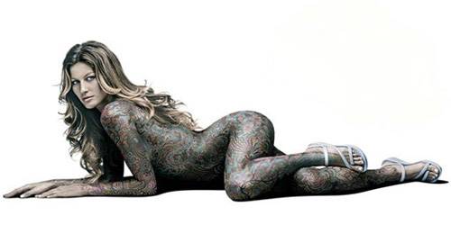 性感美国模特纹身人体艺术写真