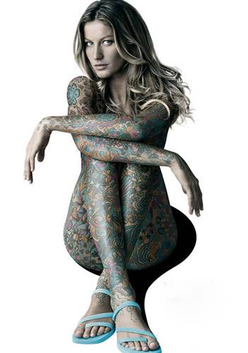 性感美国模特纹身人体艺术写真