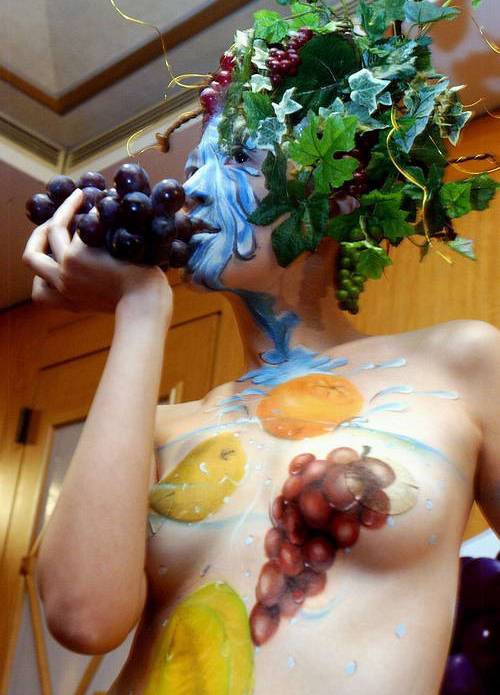 甜美印度模特人体彩绘照片