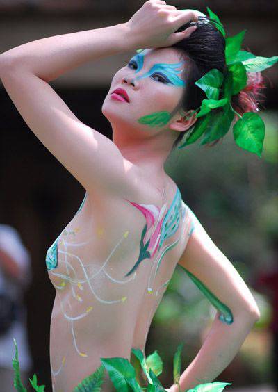 森林系人体彩绘写真欣赏