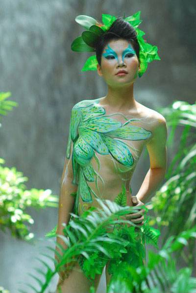 森林系人体彩绘写真欣赏