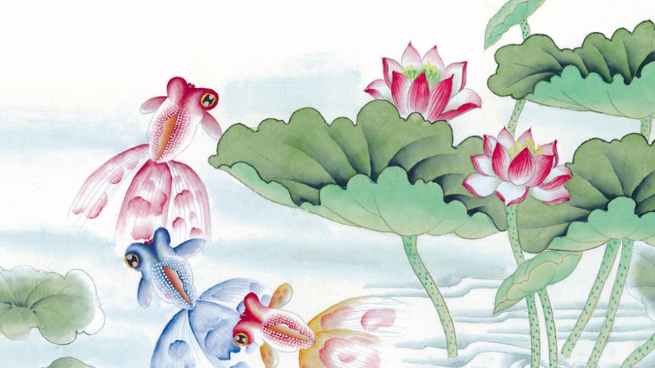 水墨鱼儿桌面壁纸