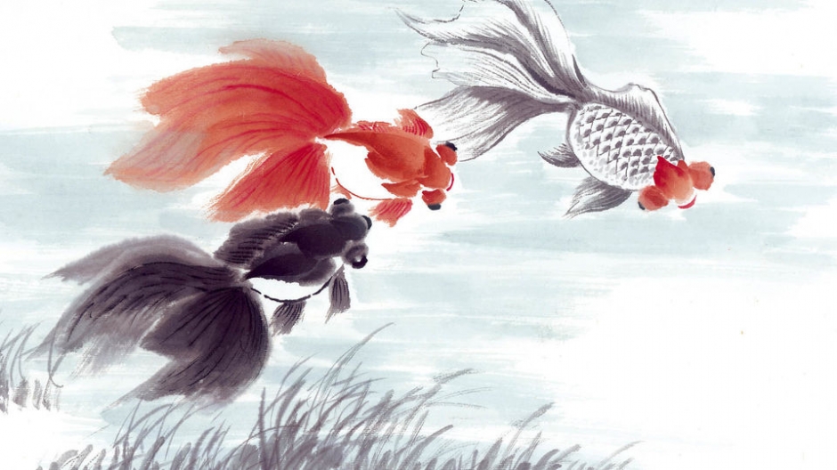 水墨鱼儿桌面壁纸