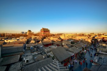 北京什刹海看日出