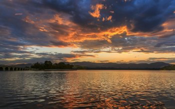 夕阳西下风景壁纸唯美图片桌面