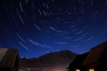 璀璨神奇的星轨风景图片