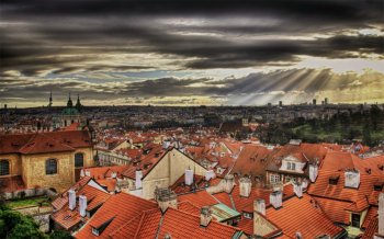 唯美都市布拉格西式古典建筑风光桌面壁纸