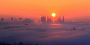 伊犁河大桥上看日出美景欣赏