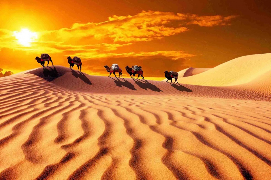 中国最大的沙漠景观壁纸桌面