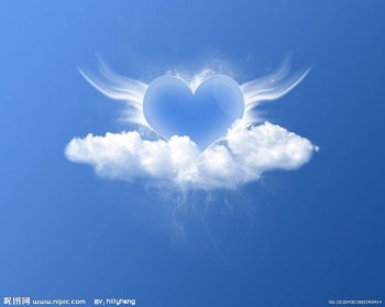 爱心白云桌面壁纸