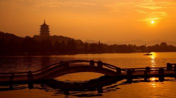 杭州西湖景色迷人风景图片