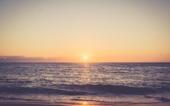 海滩日落超大电脑壁纸