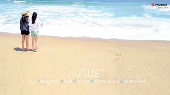 2012年8月日历壁纸之友谊的海滩