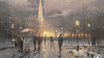 波士顿庆祝托马斯金凯德绘画壁纸