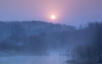 燕雀湖唯美的落日风景桌面壁纸下载