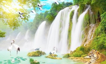 山清水秀绿色自然风景摄影图片