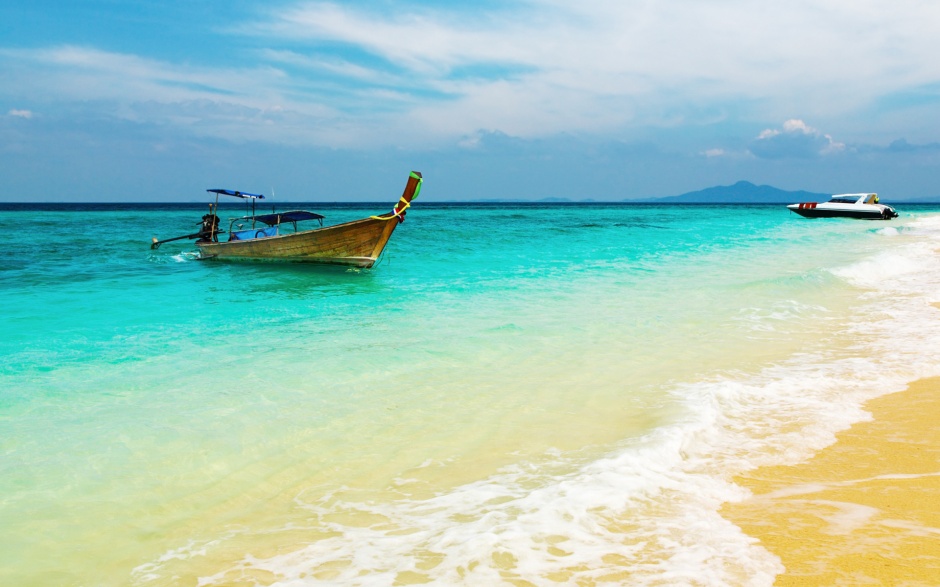 清新优美的沙滩风光海边风景图片