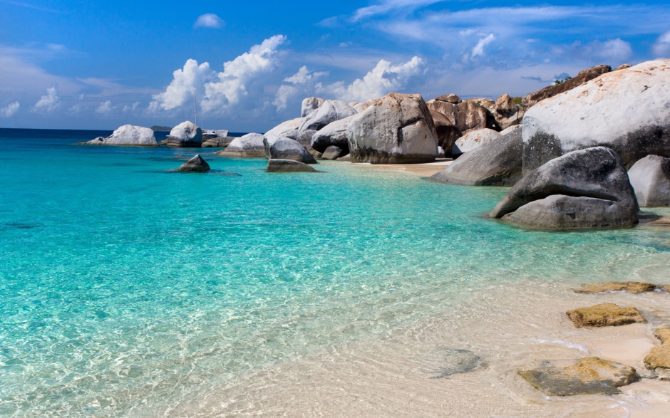 清新优美的沙滩风光海边风景图片