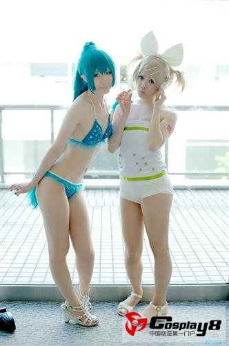 泳装美女性感cosplay初音未来