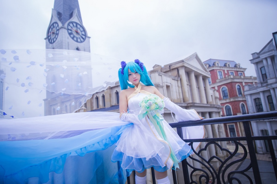 Miku花嫁cosplay美女图片